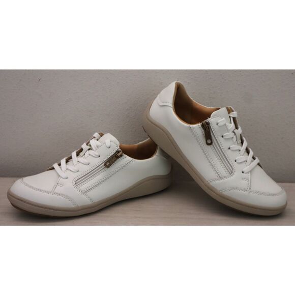 Clarks 26184080 Women Sz 7M Off-White Leather Bryianne Bayla Round Toe Shoes - Picture 11 of 12